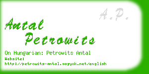 antal petrowits business card